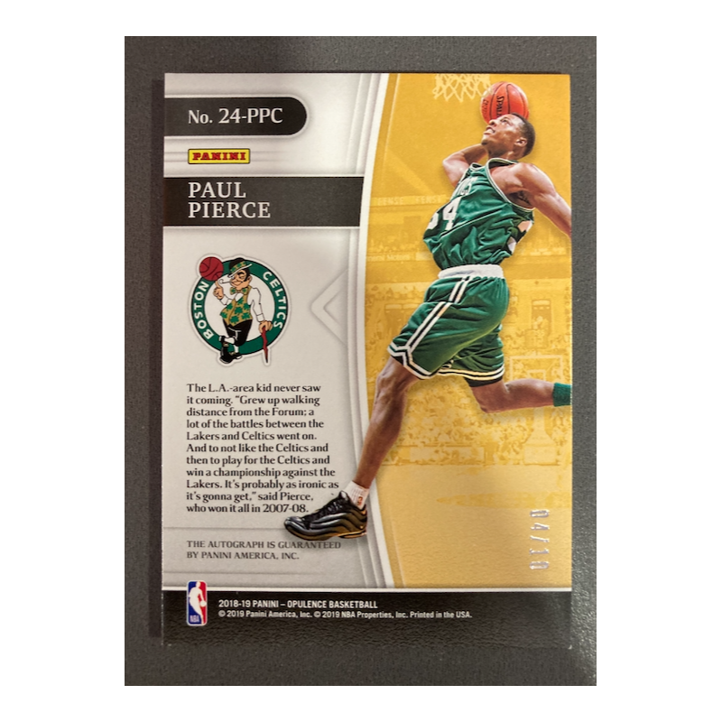 PAUL PIERCE 2019 OPULENCE AUTOGRAPH GOLD 24K 04/10