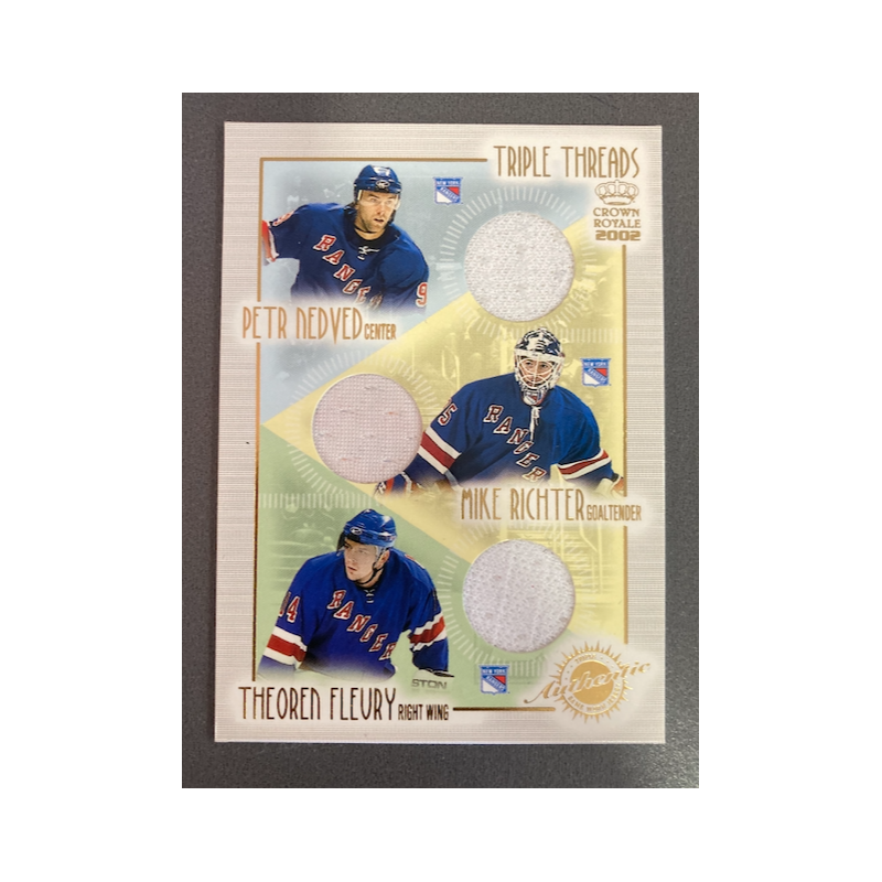 NEDVED / RICHTER / FLEURY 2002 PACIFIC CROWN ROYALE TRIPLE JERSEY 15