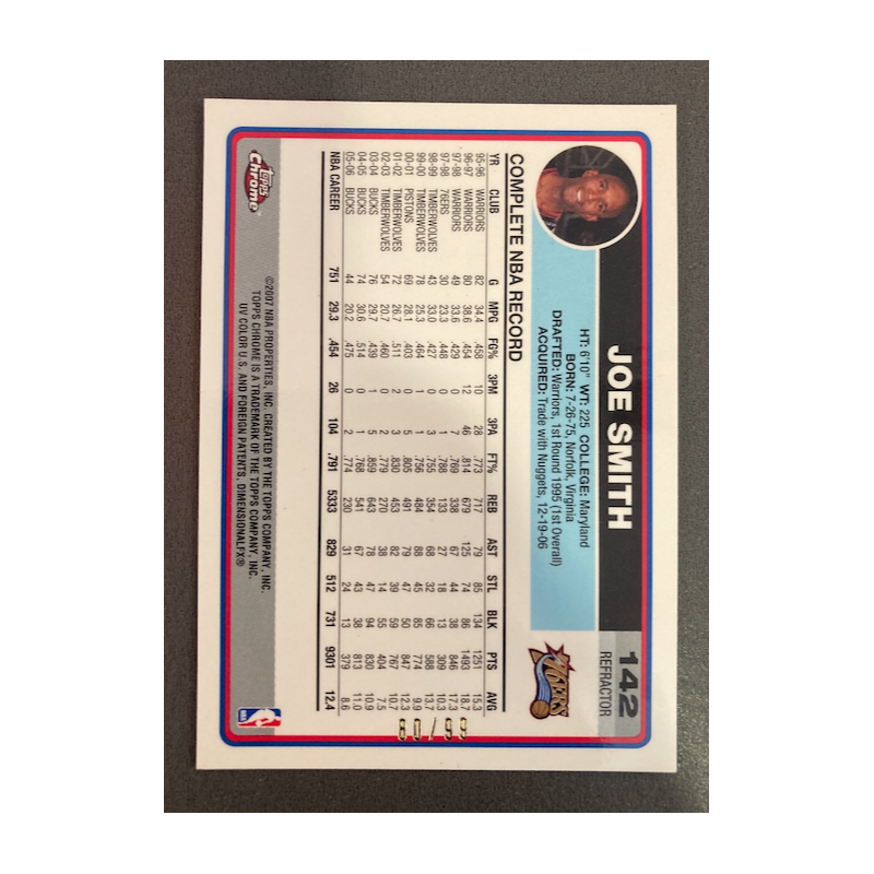 JOE SMITH 2006 TOPPS CHROME REFRACTOR 80/99