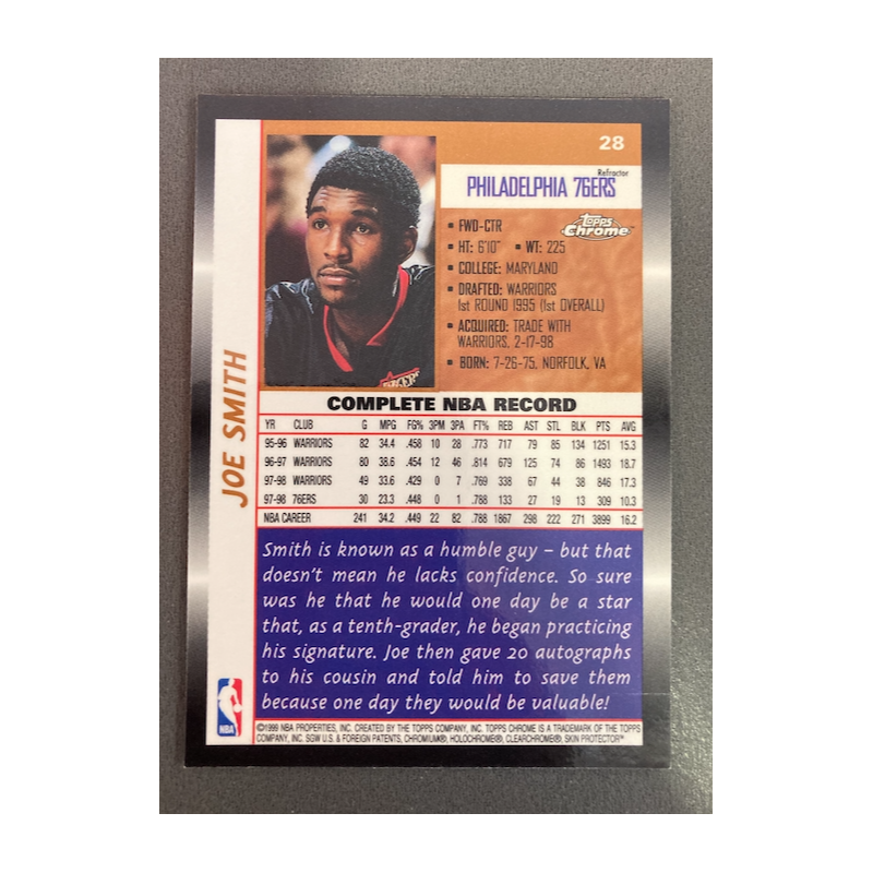 JOE SMITH 1998 TOPPS CHROME REFRACTOR 28
