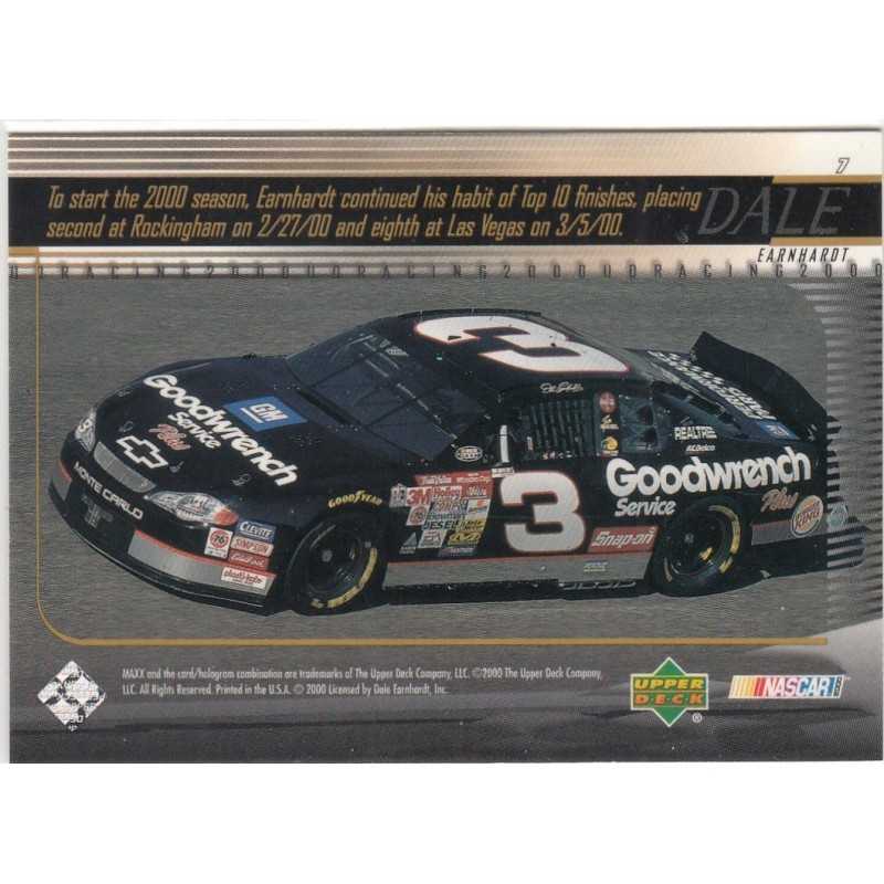 DALE EARNHARDT 2000 UPPER DECK RACING - 7