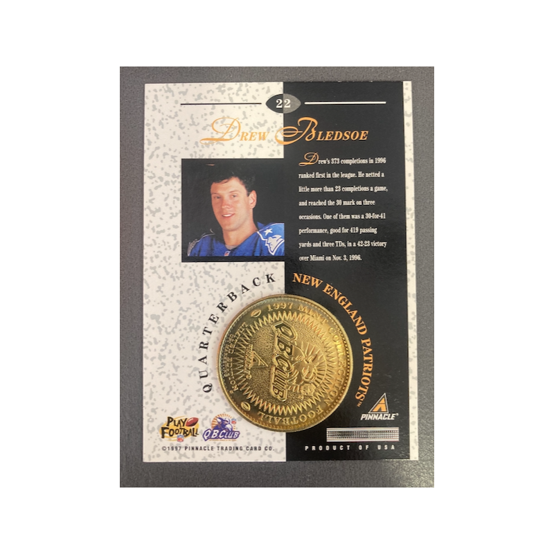 DREW BLEDSOE 1997 PINNACLE MINT COLLECTION GOLD 22