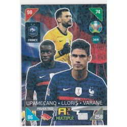 UPAMECANO-LLORIS-VARANE PANINI ADRENALYN XL UEFA EURO 2020 KICK OFF - 369 - MULTIPLE - MAESTROS & PRODIGIES