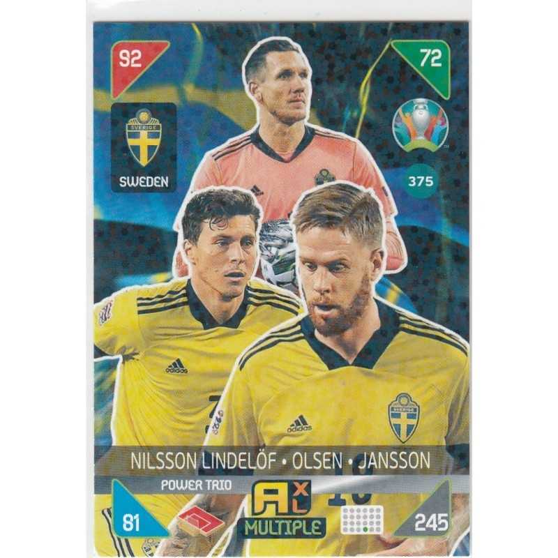 NILSSON LINDELOF-OLSEN-JANSSON PANINI ADRENALYN XL UEFA EURO 2020 KICK OFF - 375 - MULTIPLE -POWER TRIO