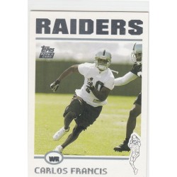 CARLOS FRANCIS 2004 TOPPS FOOTBALL NFL GREG JONES - 341 RC
