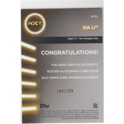 XIA LI 2021 TOPPS WWE WOMEN'S DIVISION DIVISION WRESTLING-AUTOGRAPH A-XL 109/199