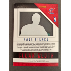 PAUL PIERCE 2014 TOTALLY CERTIFIED CLEAR CLOTH JERSEY 5/10 - EXMT CONDITION