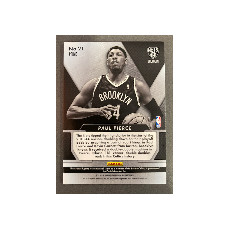 PAUL PIERCE 2013 TITANIUM DOUBLE PATCH 08/25
