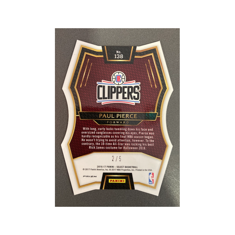 PAUL PIERCE 2016 SELECT GREEN PRIZM DIE CUT 02/05