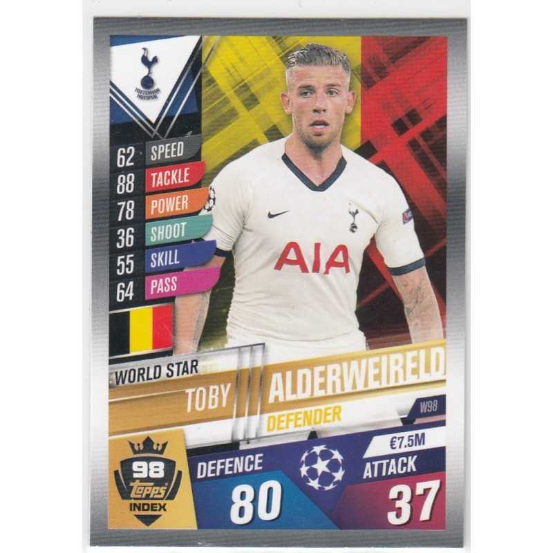 TOBY ALDERWEIRELD TOPPS MATCH ATTAX 101 -2019/20 - TOTTENHAM HOTSPUR - W98