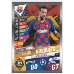 SERGIO BUSQUETS TOPPS MATCH ATTAX 101 -2019/20 - CHAMPION LEAGUE-FC BARCELONA - W94