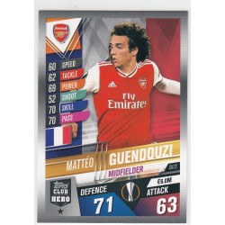 MATTEO GUENDOUZI TOPPS MATCH ATTAX 101 -2019/20 - ARSENAL FC - CH22