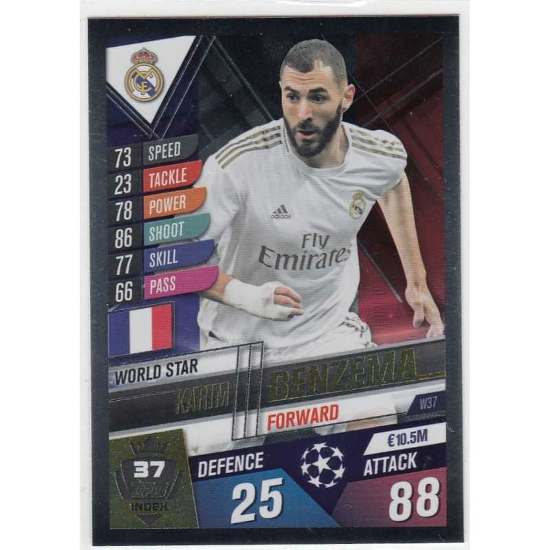 KARIM BENZEMA TOPPS MATCH ATTAX 101 -2019/20 - REAL MADRID C.F. - W37