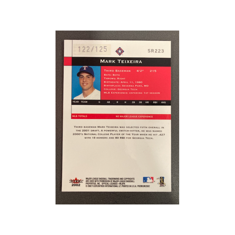 MARK TEIXEIRA 2002 FLEER PREMIUM RUBY 122/125