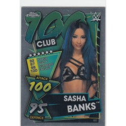 SASHA BANKS    -2021 TOPPS CHROME SLAM ATTAX WWE - 100 CLUB  - 187