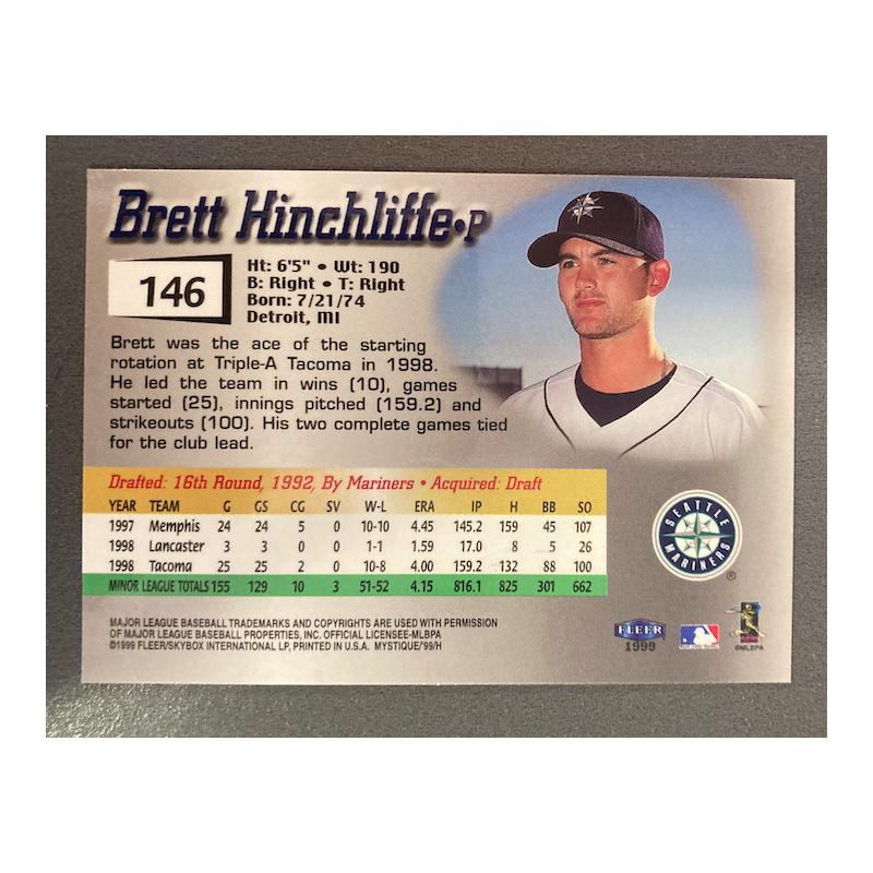 BRETT HINCKLIFFE 1999 FLEER MYSTIQUE 1484/2999