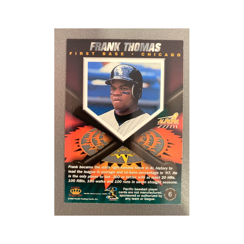 FRANK THOMAS 1998 PACIFIC AURORA LASER CUT 6 - EXMT CONDITION