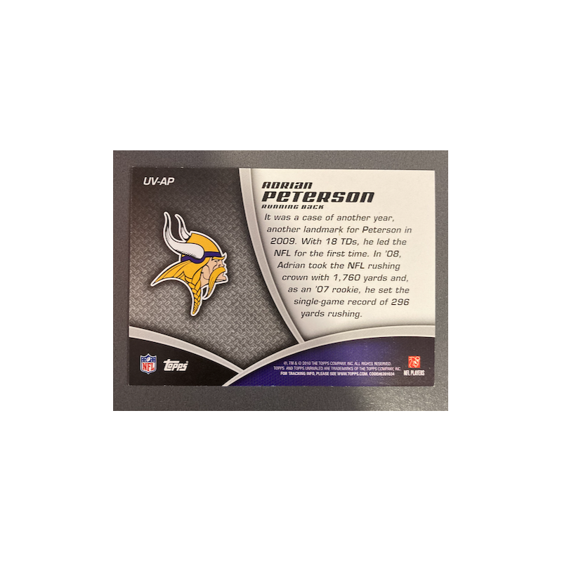 ADRIAN PETERSON 2010 TOPPS UNRIVALED /999