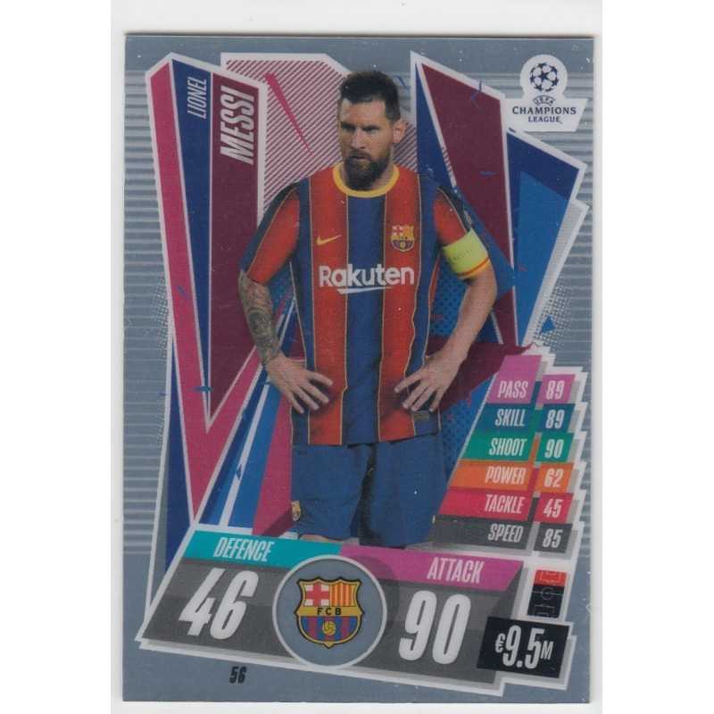 LIONEL MESSI - 2020-21 TOPPS CHROME MATCH ATTAX LEAGUE CHAMPIONS - FC BARCELONA - 56