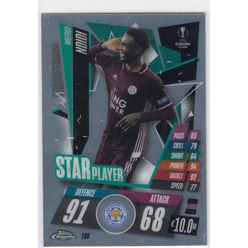 WILFRED NDIDI - 2020-21 TOPPS CHROME MATCH ATTAX LEAGUE CHAMPIONS - LEICESTER CITY -166