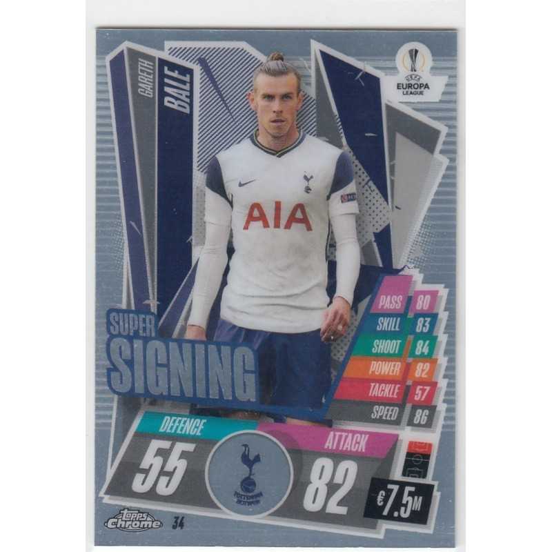 GARETH BALE - 2020-21 TOPPS CHROME MATCH ATTAX LEAGUE CHAMPIONS - TOTTENHAM HOTSPUR -34