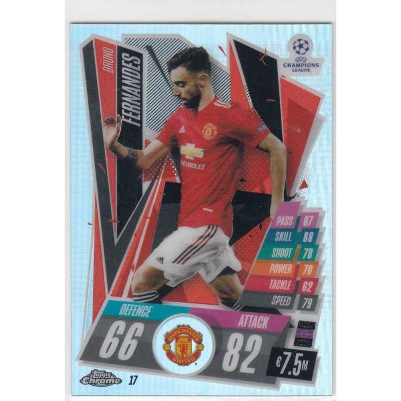 BRUNO FERNANDES - 2020-21 TOPPS CHROME MATCH ATTAX LEAGUE CHAMPIONS - MANCHESTER UNITED -REFRACTOR -17