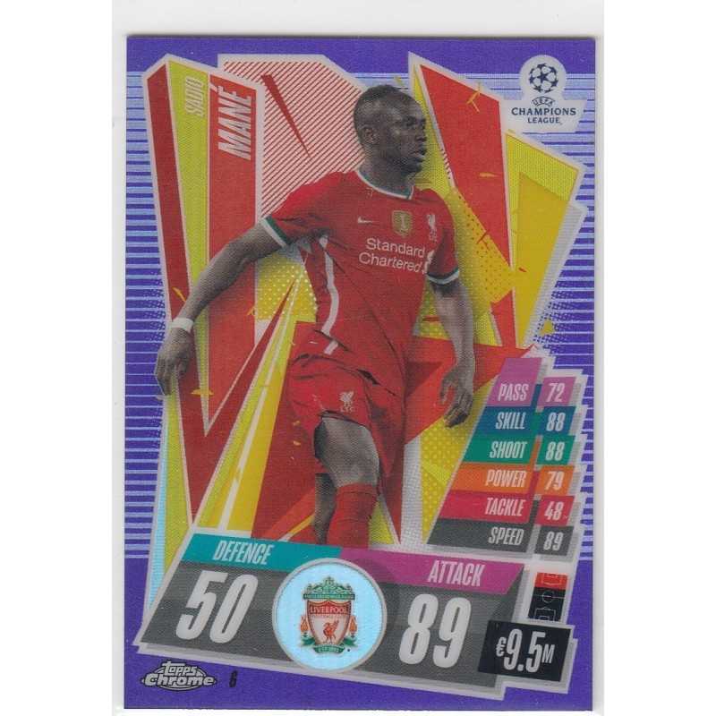 SADIO MANE - 2020-21 TOPPS CHROME MATCH ATTAX LEAGUE CHAMPIONS - LIVERPOOL FC- PURPLE -6 243/299