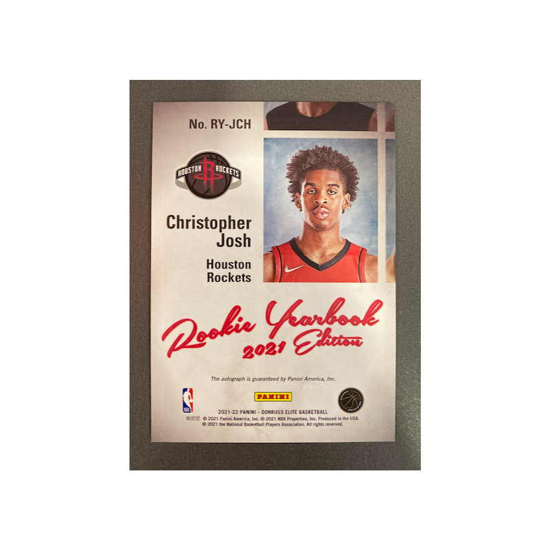 JOSH CHRISTOPHER 2021-22 PANINI ELITE ROOKIE YEARBOOK AUTO