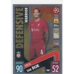 VIRGIL VAN DIJK - 2021-22 TOPPS MATCH ATTAX - DEFENSIVE -51 - LIVERPOOL FC