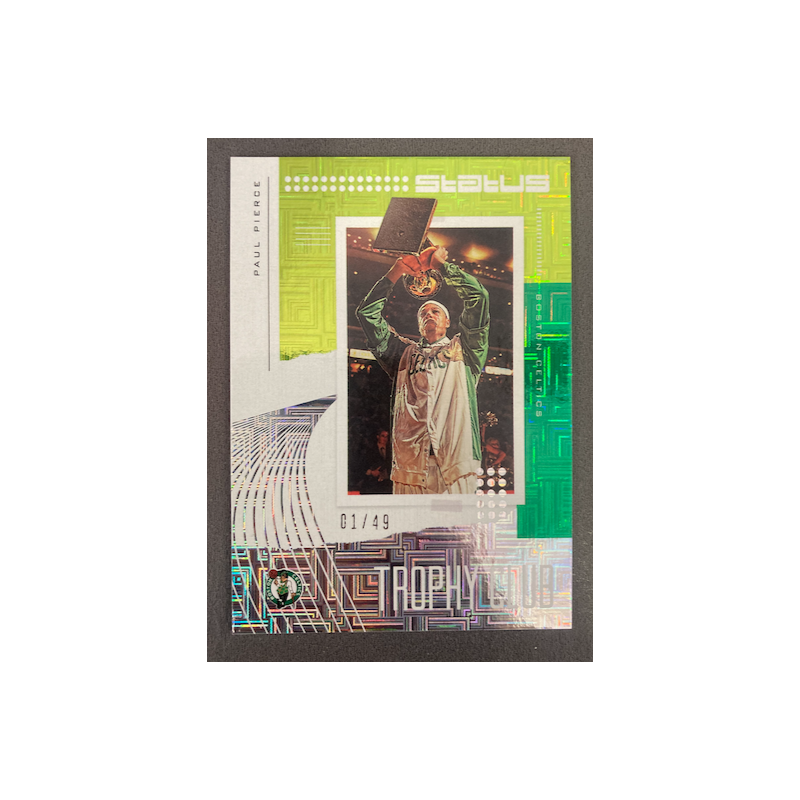 PAUL PIERCE 2019 STATUS TROPHY GREEN ESCHER SQUARES 01/49