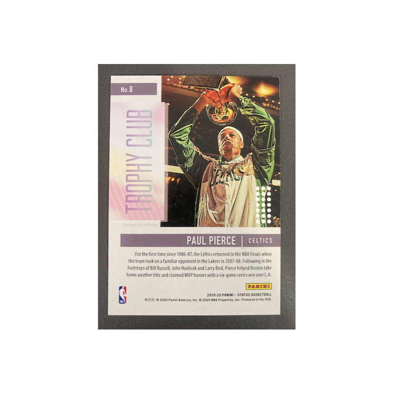 PAUL PIERCE 2019 STATUS TROPHY GREEN ESCHER SQUARES 01/49