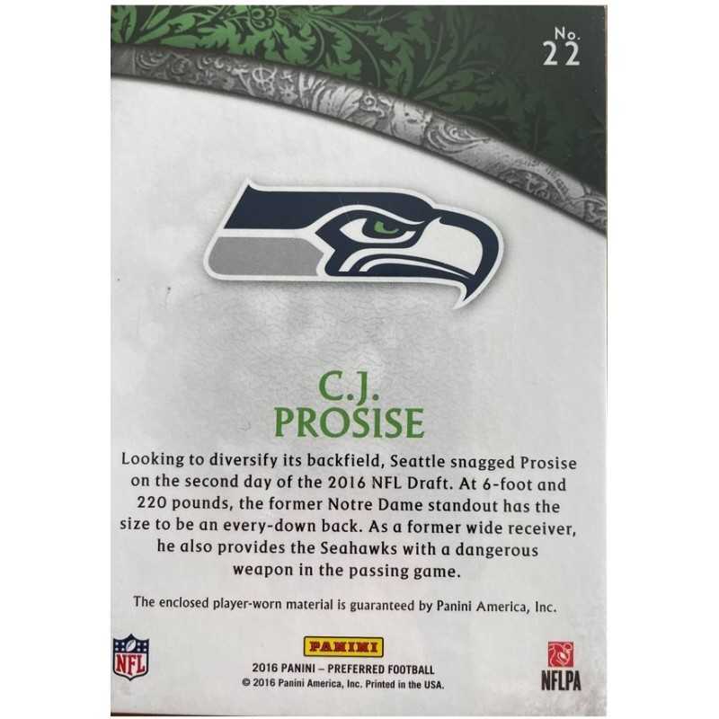 CJ PROSISE 2016 CROWN ROYALE ROOKIE JERSEY