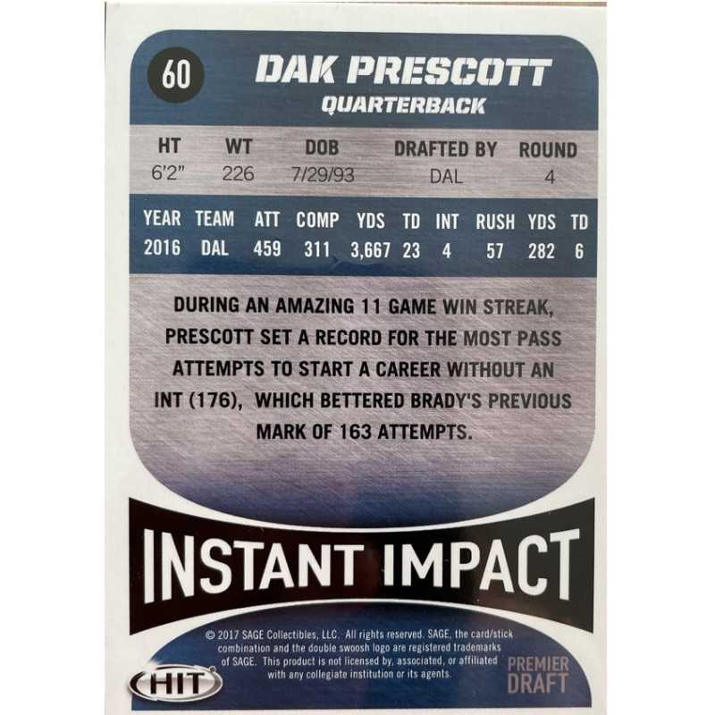 DAK PRESCOTT 2017 SAGE HIT
