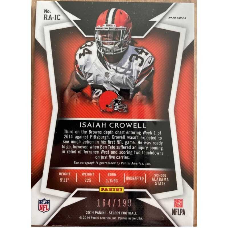 ISAIAH CROWELL 2014 PANINI 164/199 AUTOGRAPHE