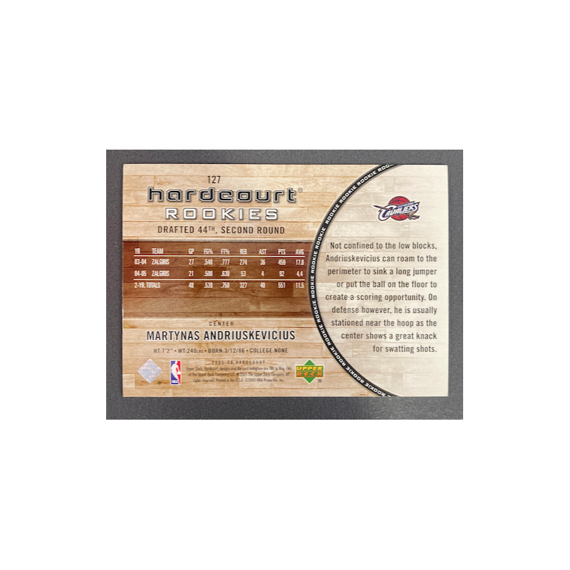 MARTYNAS ANDRIUSKEVICIUS 2005-06 UPPER DECK HARDCOURT ROOKIES /1750