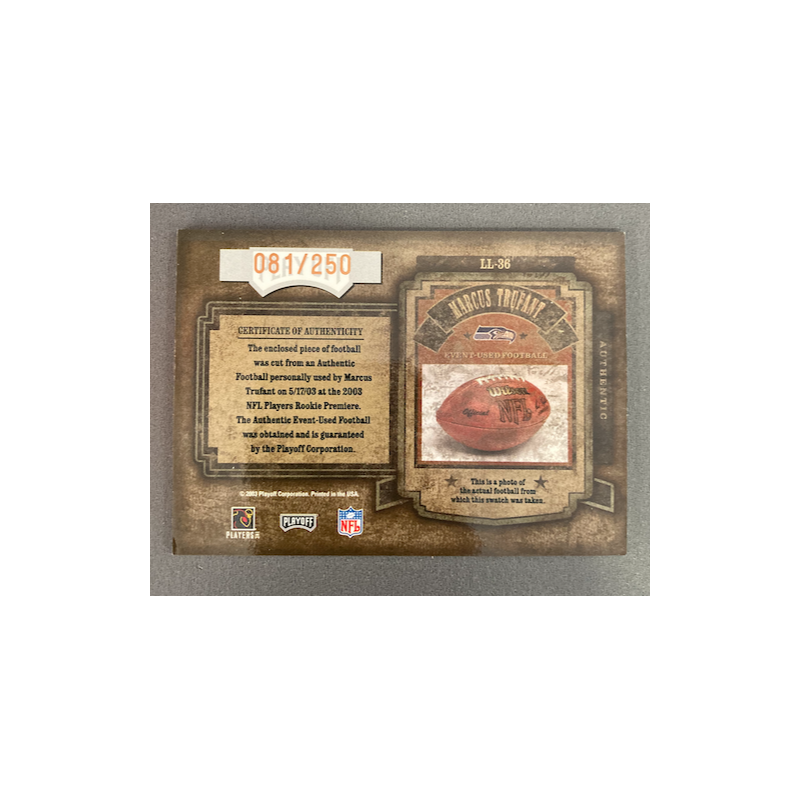 MARCUS TRUFANT 2003 PLAYOFF LEATHER IN LEATHER 82/250