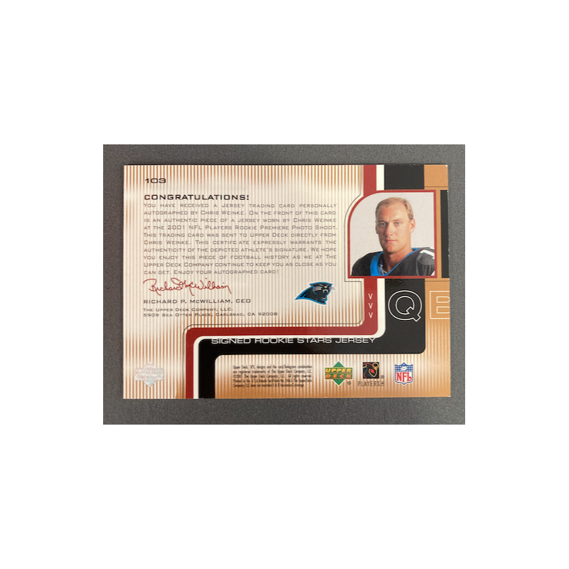 CHRIS WEINKE 2001 UPPER DECK SPX JERSEY AUTO 34/550