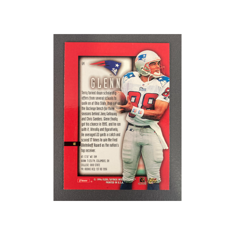 TERRY GLENN 1996 ULTRA SENSATIONS ROOKIE GOLD BORDER - 64