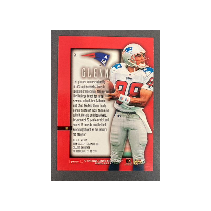 TERRY GLENN 1996 ULTRA SENSATIONS BLUE ROOKIE - 64