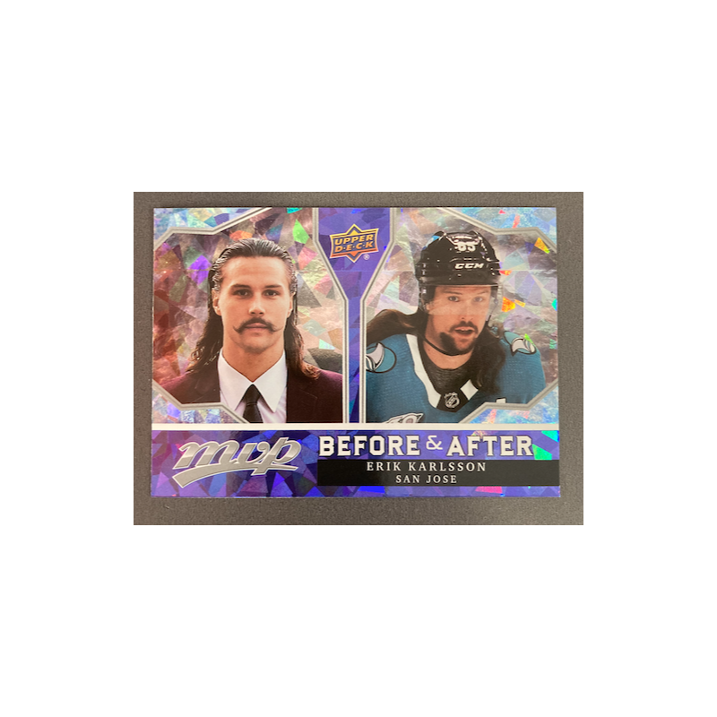 ERIK KARLSSON 2021-22 UPPER DECK MVP BEFORE & AFTER