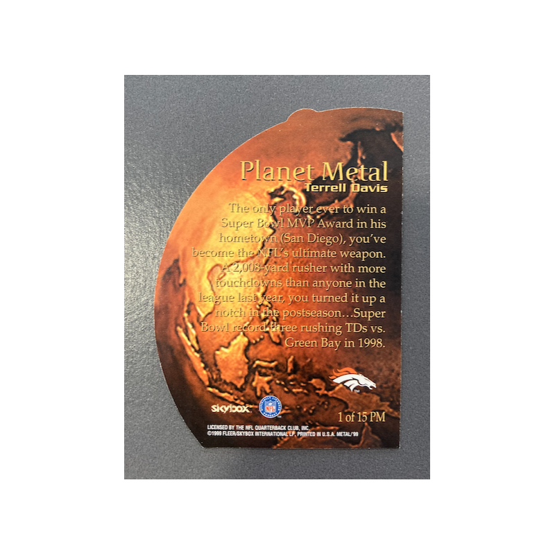 TERRELL DAVIS 1999 METAL UNIVERSE PLANET METAL 1 OF 15