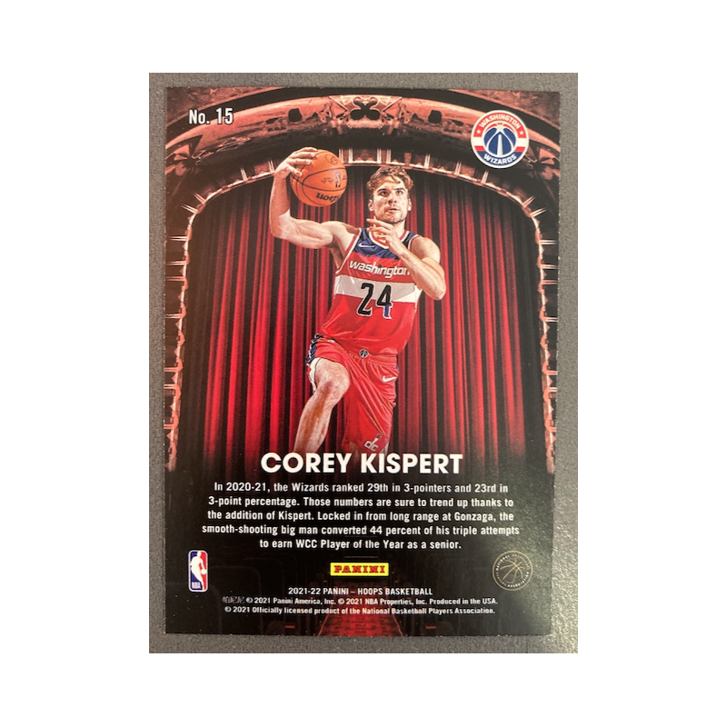 COREY KISPERT 2021-22 PANINI HOOPS NOW PLAYING