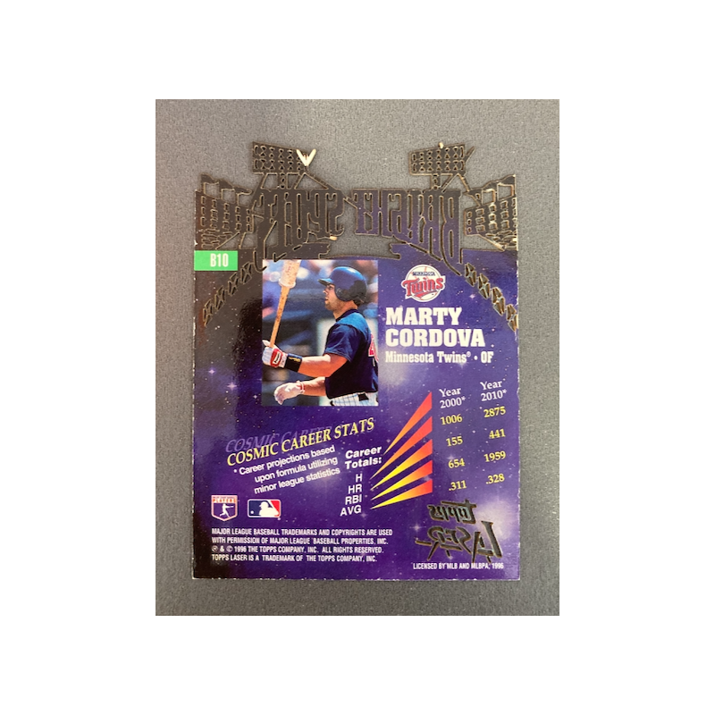 MARTY CORDOVA 1996 TOPPS LASER BRIGHT SPOTS B10 - EXMT CONDITION