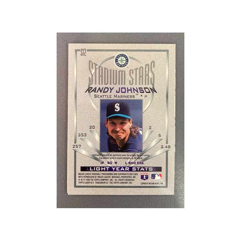 RANDY JOHNSON 1996 TOPPS LASER STADIUM S12
