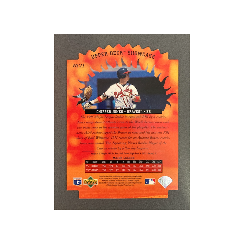 CHIPPER JONES 1996 UPPER DECK HOT COMMODITIES DIE CUT HC11