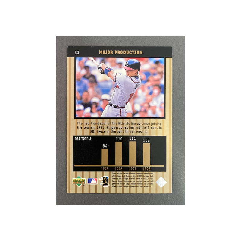 CHIPPER JONES 1993 UPPER DECK OVATION S3 - EXMT CONDITION
