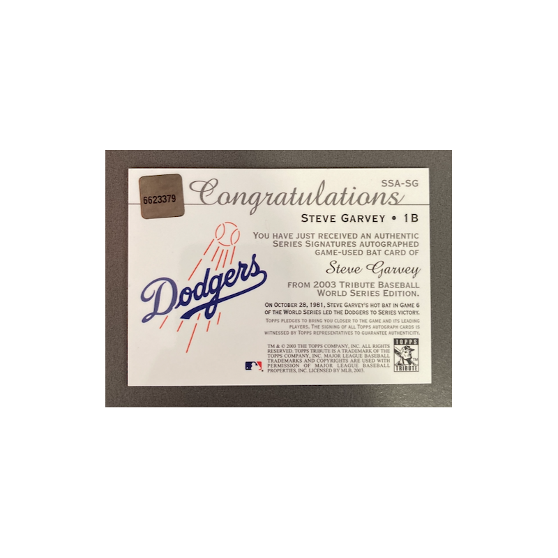 STEVE GARVEY 2003 TOPPS SERIES SIGNATURE BAT AUTO SSA-SG