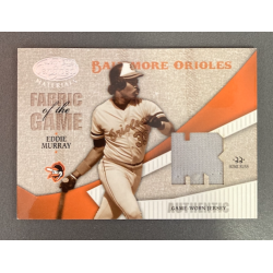 EDDIE MURRAY 2001 LEAF CERTIFIED JERSEY FABRIC OF THE GAME 08/33