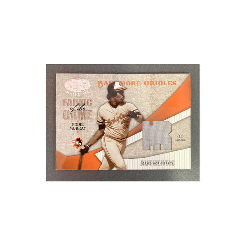 EDDIE MURRAY 2001 LEAF CERTIFIED JERSEY FABRIC OF THE GAME 08/33
