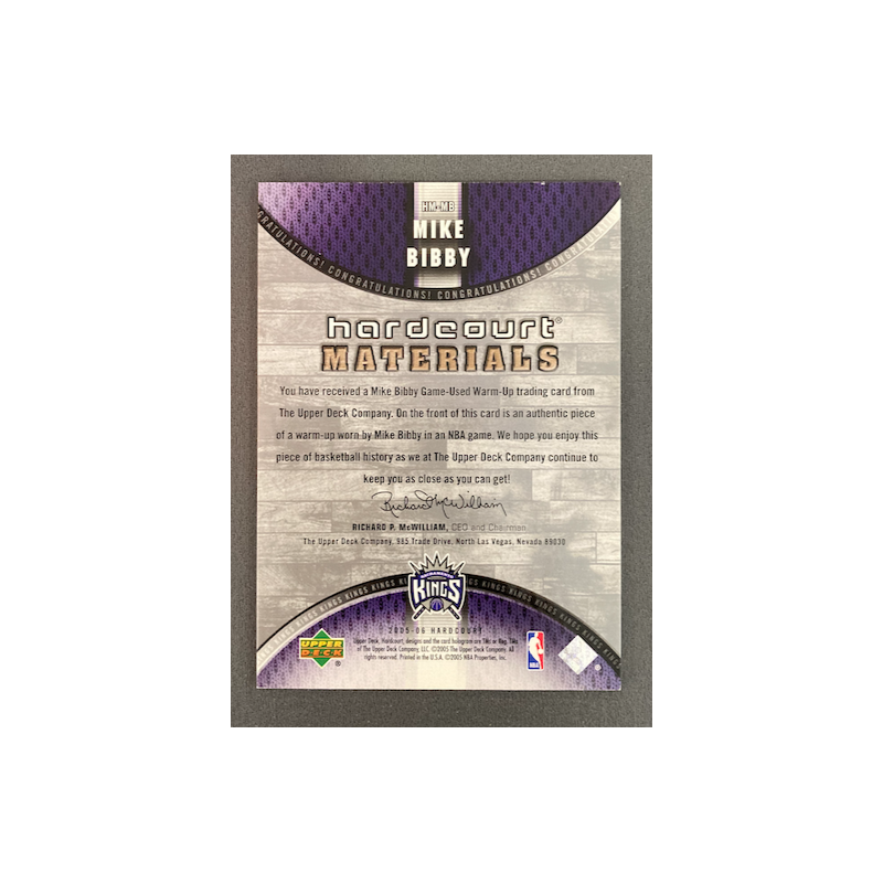 MIKE BIBBY 2005-06 UPPER DECK HARDCOURT JERSEY